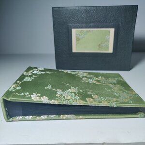 Photo Journal has Acid free tissue for protection. Silk Brocade in Kiwi Green